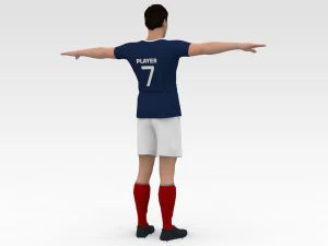 Soccer Player France 3D Model
