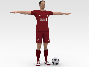 Soccer Player Liverpool 3D Модель