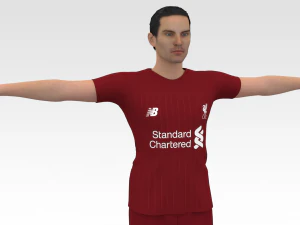 Soccer Player Liverpool 3D Model