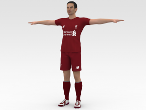 Soccer Player Liverpool 3D Модель