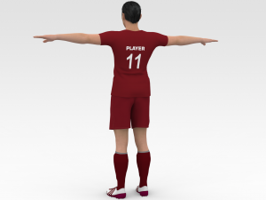 Soccer Player Liverpool 3D Модель