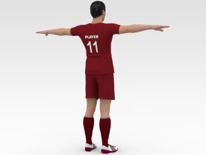 Soccer Player Liverpool 3D Model