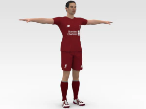 Soccer Player Liverpool 3D Model