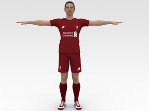 Soccer Player Liverpool 3D Модель