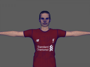 Soccer Player Liverpool 3D Модель