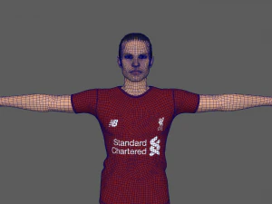 Soccer Player Liverpool 3D Model