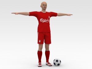 Soccer Player Liverpool 3D Модель