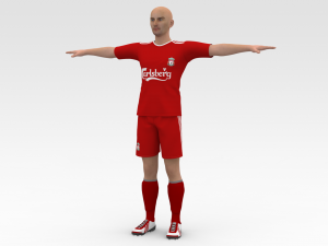 Soccer Player Liverpool 3D Модель
