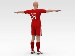Soccer Player Liverpool 3D Model
