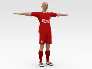 Soccer Player Liverpool 3D Model