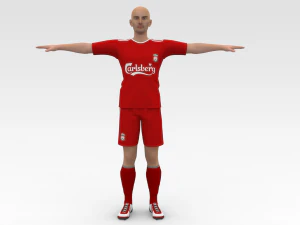 Soccer Player Liverpool 3D Model