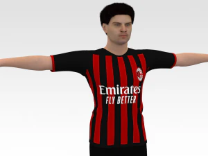Soccer Player Milan 3D Model