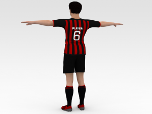 Soccer Player Milan Modello 3D