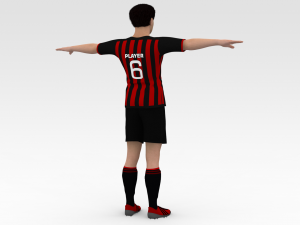 Soccer Player Milan Modello 3D