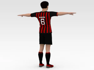 Soccer Player Milan 3D Model