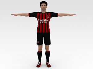 Soccer Player Milan Modello 3D