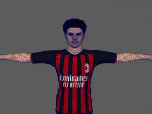 Soccer Player Milan 3D Model