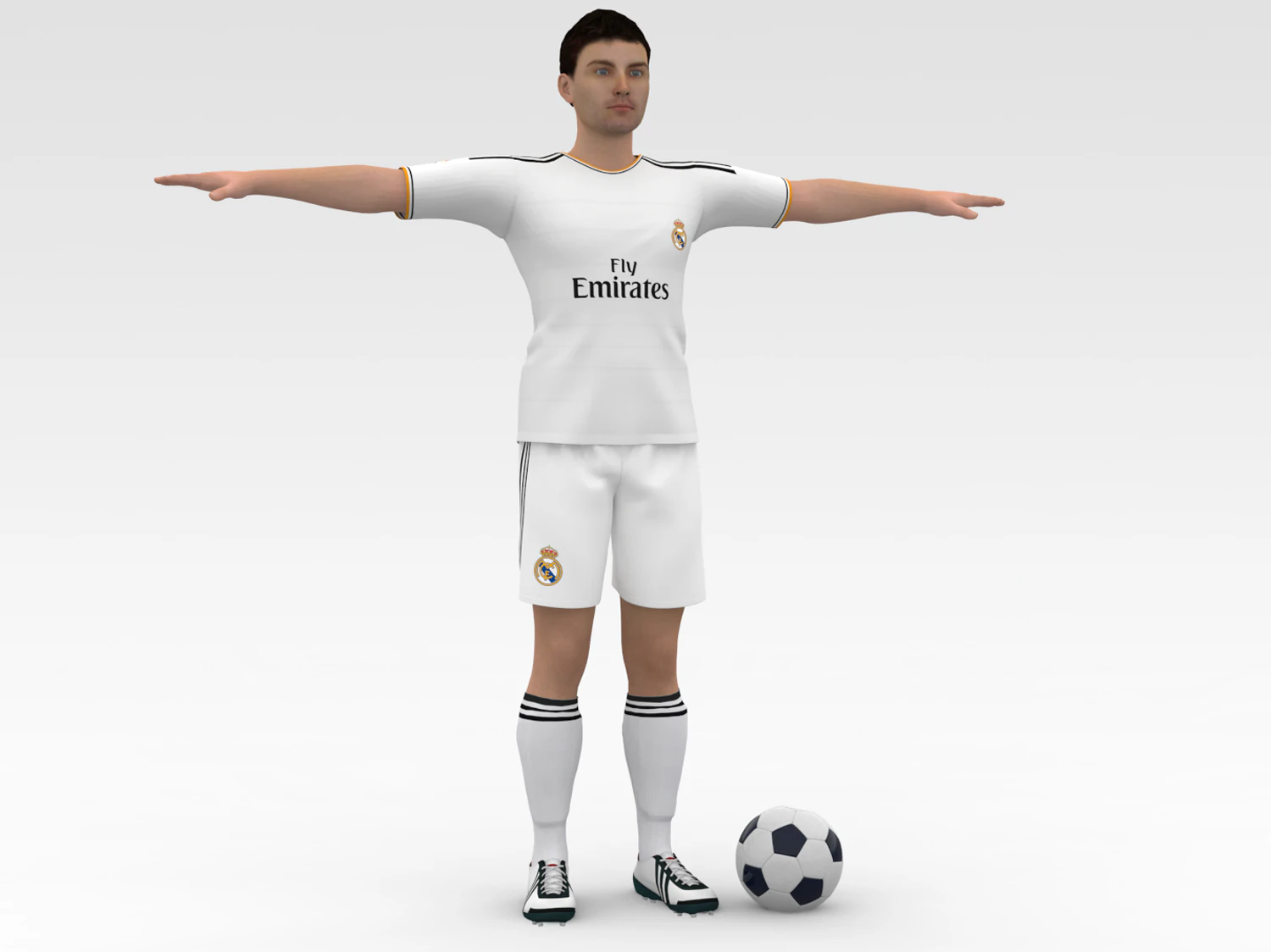 Soccer Player Realmadrid 3D Model .c4d .max .obj .3ds .fbx .stl .blend 