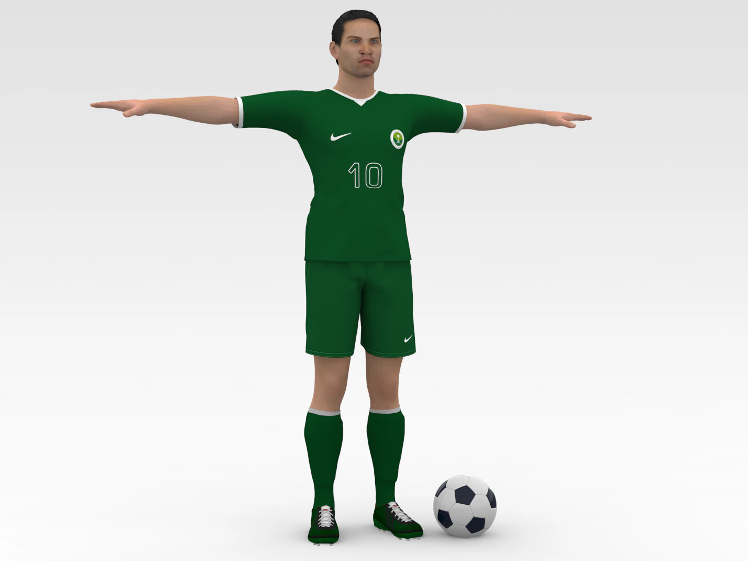 Soccer Player Saudi Arabia 3D Model .c4d .max .obj .3ds .fbx .stl .blend