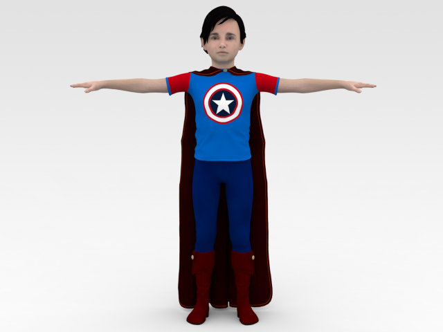 Super Boy 3D Model .c4d .max .obj .3ds .fbx .stl .blend 