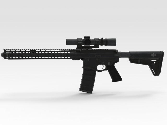 Tactical Rifle 3D 모델 .c4d .max .obj .3ds .fbx .stl .blend 