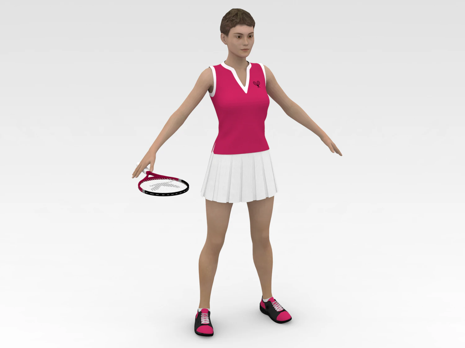 Tennis Player 3D Model .c4d .max .obj .3ds .fbx .stl .blend 