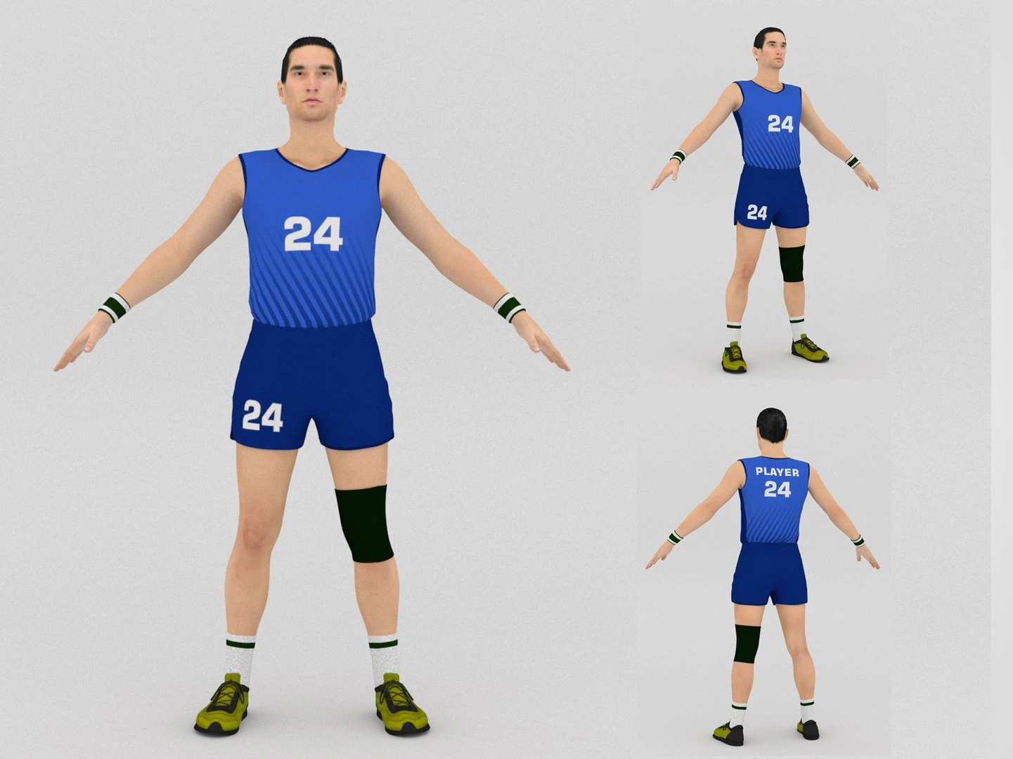 Volleyball Player 3D Model .c4d .max .obj .3ds .fbx .stl .blend 