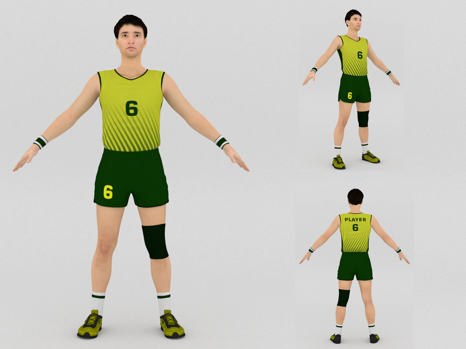 Jogador de voleibol Modelo 3D .c4d .max .obj .3ds .fbx .stl .blend 