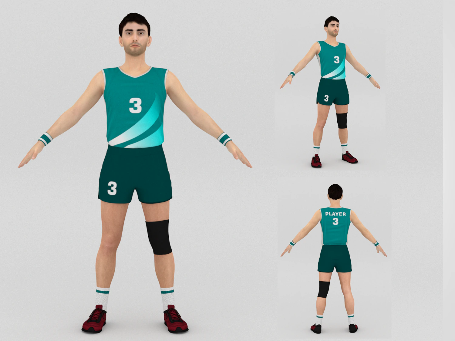 Jogador de voleibol Modelo 3D .c4d .max .obj .3ds .fbx .stl .blend