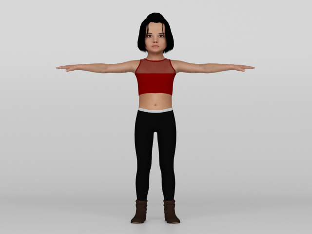 Young girl 3D Model .c4d .max .obj .3ds .fbx .stl .blend 