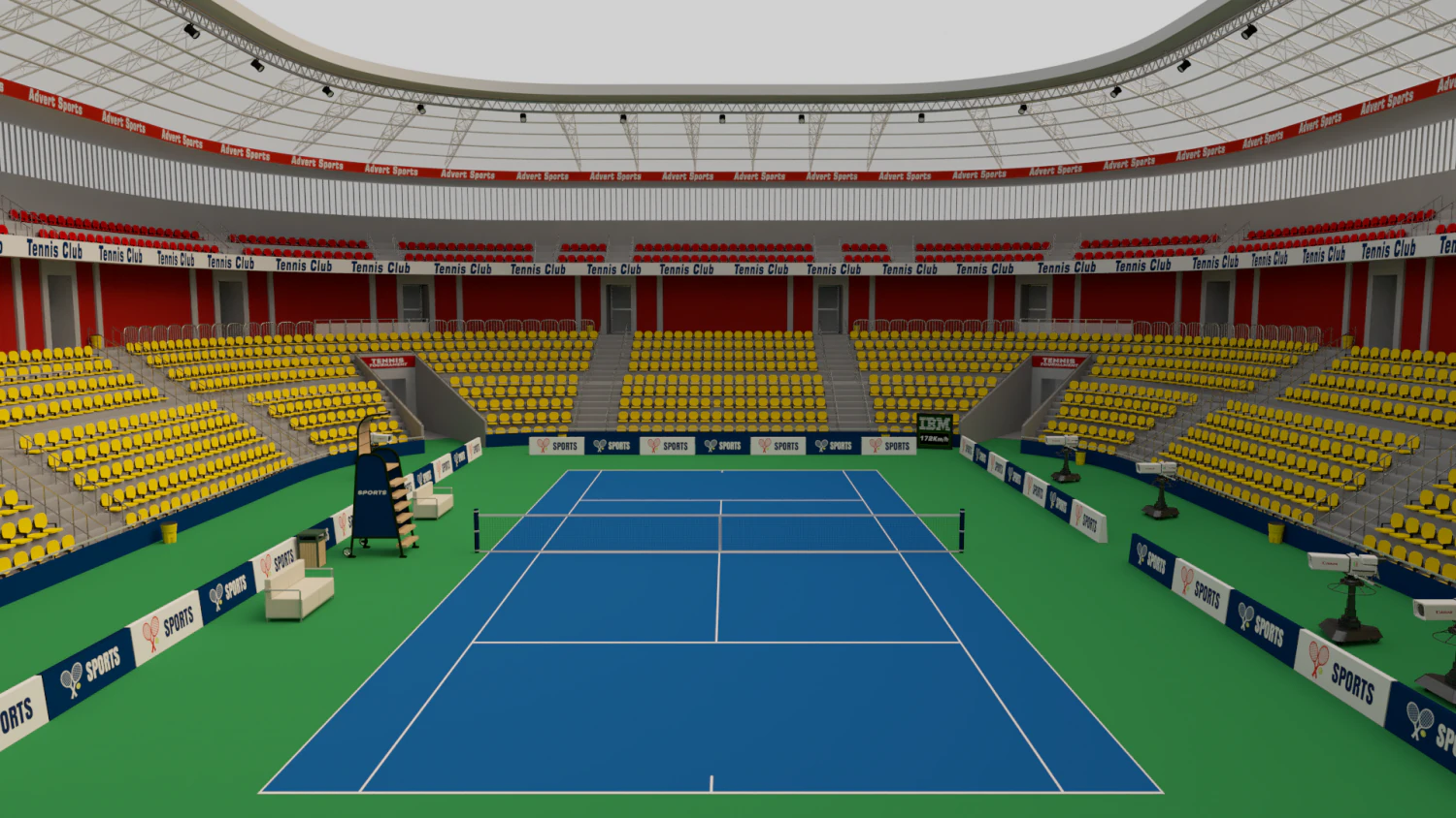 Stadion Tenisowy Model 3D .c4d .max .obj .3ds .fbx .stl .blend 