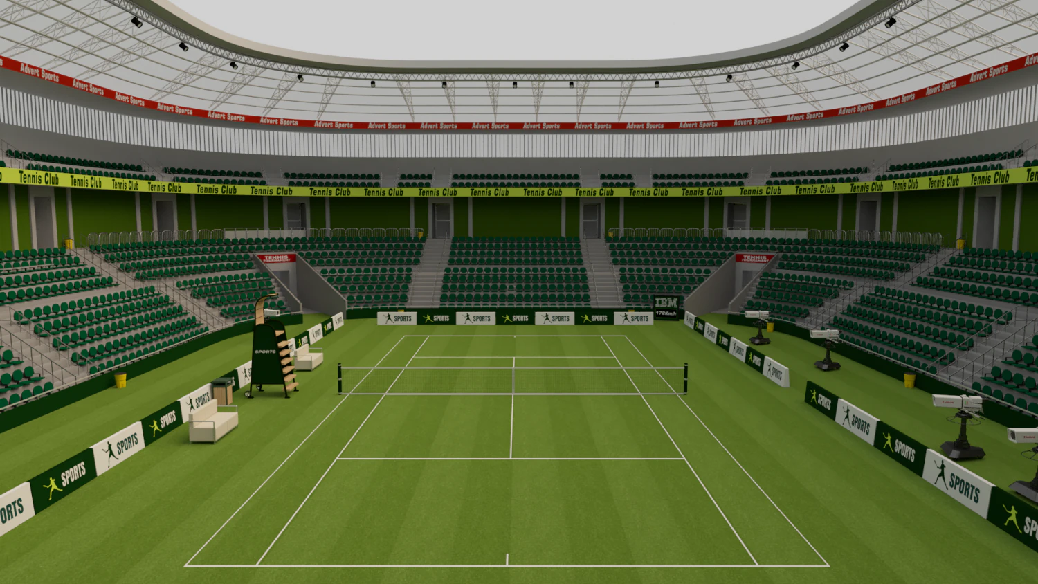 Tennis Stadium 3D Model .c4d .max .obj .3ds .fbx .stl .blend