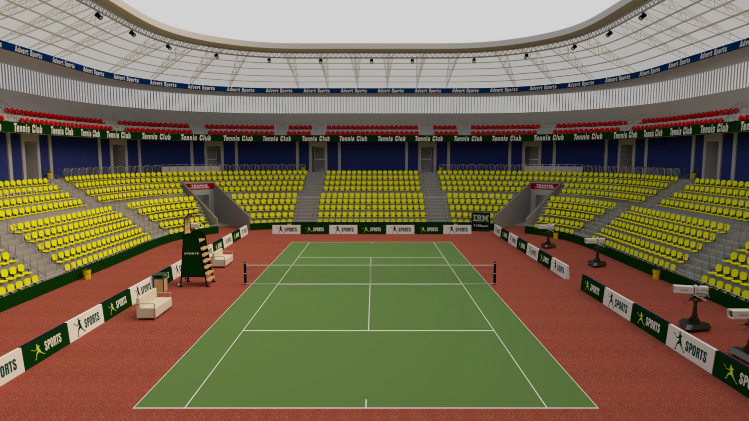Tennis Stadium 3D Model .c4d .max .obj .3ds .fbx .stl .blend