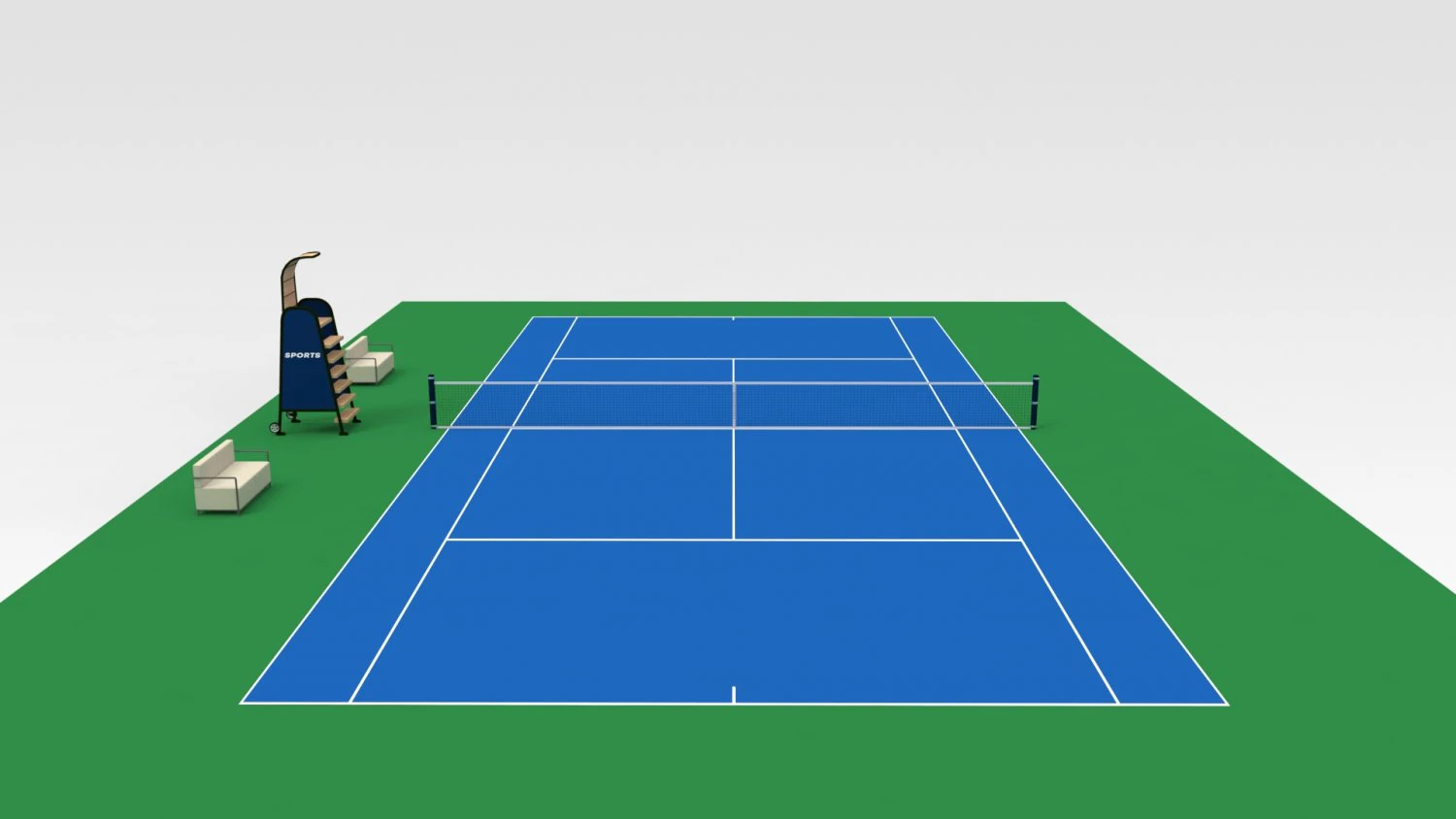 Tennis Court 3D Model .c4d .max .obj .3ds .fbx .stl .blend