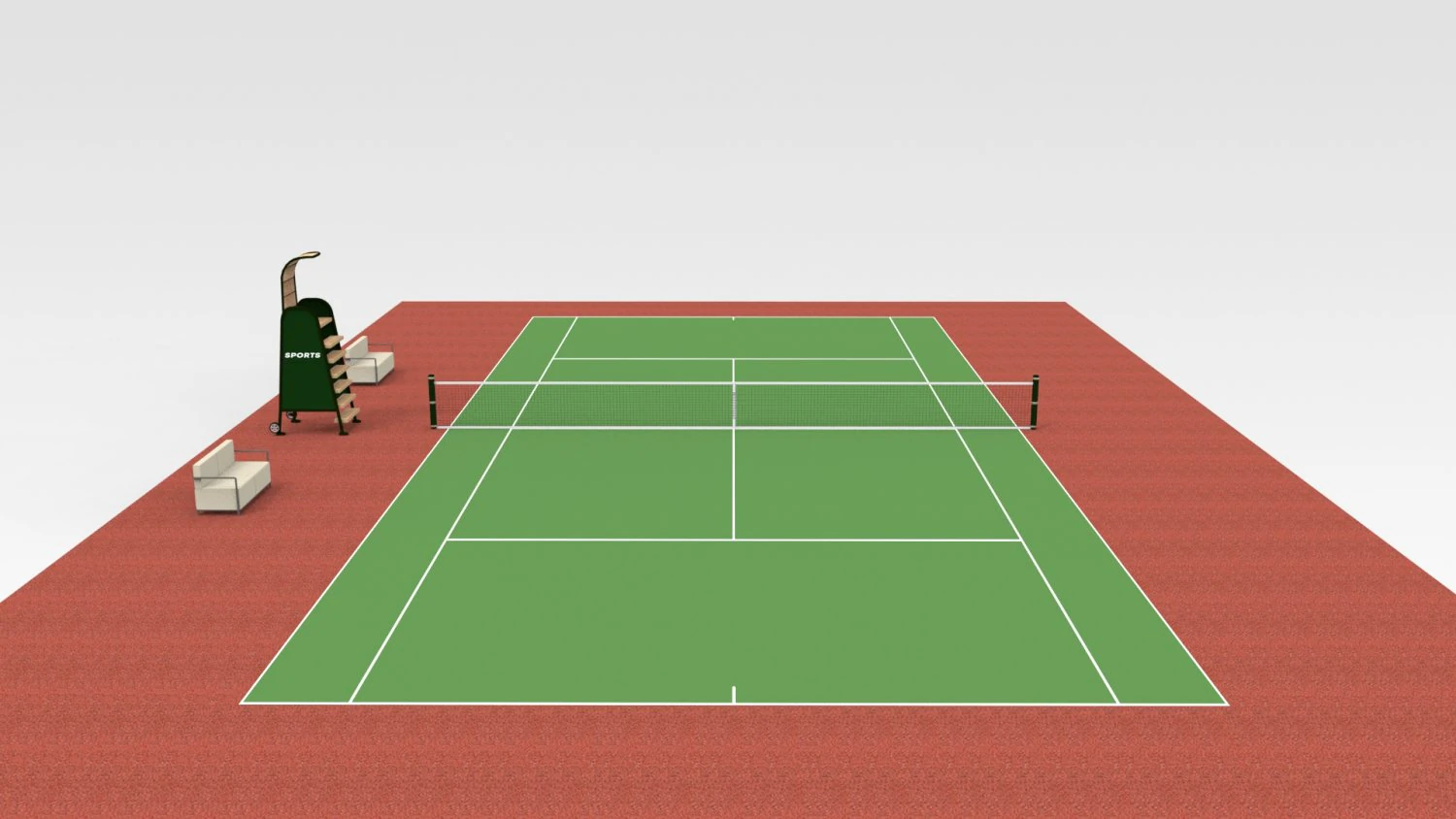Tennis Court 3D Model .c4d .max .obj .3ds .fbx .stl .blend 