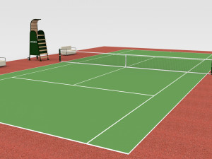 Tennis Court Model 3D