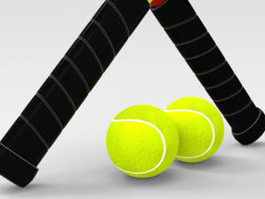 Tennis Racquet Set 3D Модель