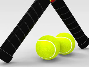 Tennis Racquet Set 3D Model