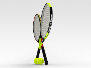 Tennis Racquet Set 3D Модель