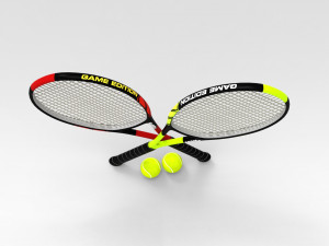 Tennis Racquet Set 3D Модель