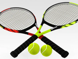 Tennis Racquet Set 3D Model
