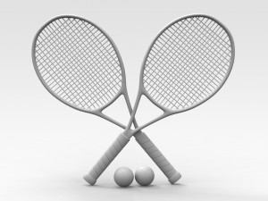 Tennis Racquet Set 3D Модель