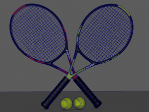 Tennis Racquet Set 3D Модель