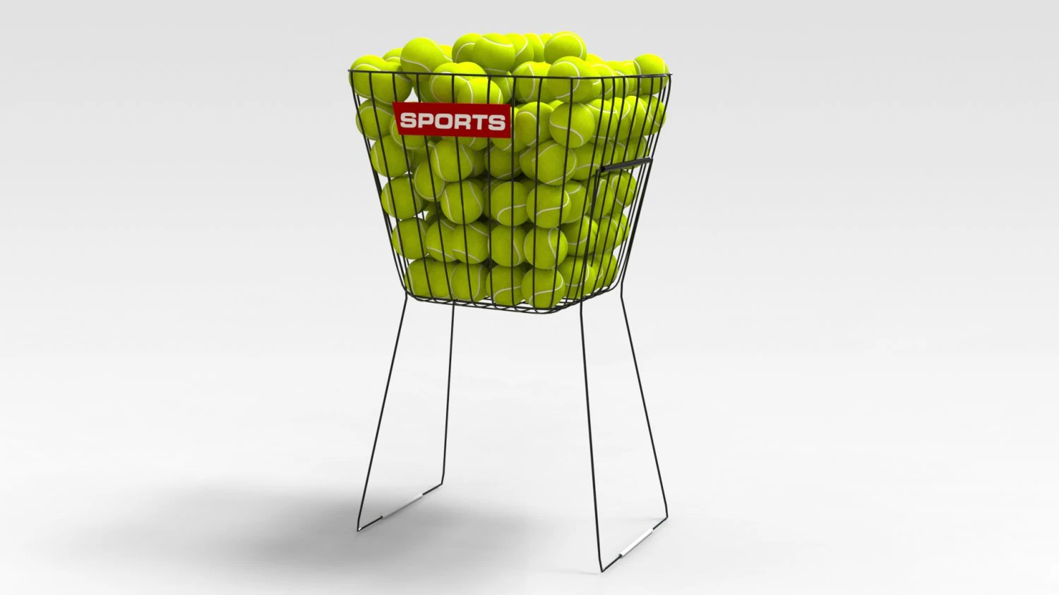 Tennisball Basket 3D Model .c4d .max .obj .3ds .fbx .stl .blend
