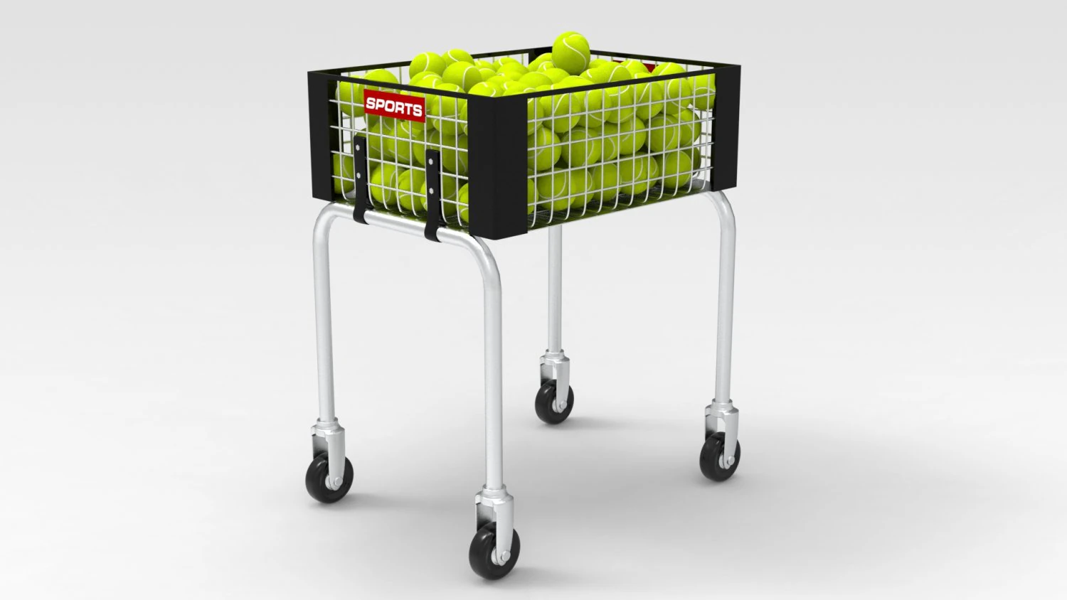 Tennisball Basket 3D Model .c4d .max .obj .3ds .fbx .stl .blend