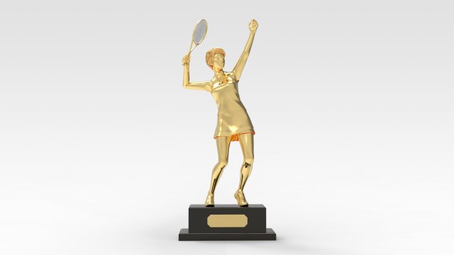 Tennis Trophy 3D Model .c4d .max .obj .3ds .fbx .stl .blend 