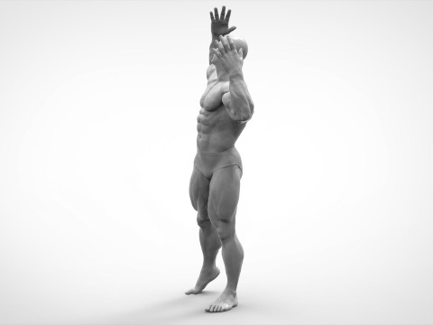 Bodybuilder Pose Anatomy 3Dプリントモデル