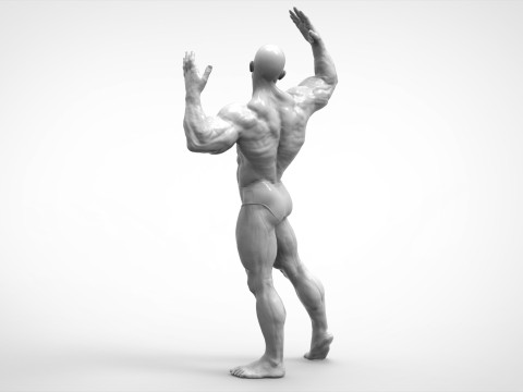 Bodybuilder Pose Anatomy 3Dプリントモデル