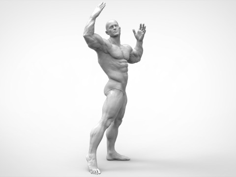 Bodybuilder Pose Anatomy 3Dプリントモデル