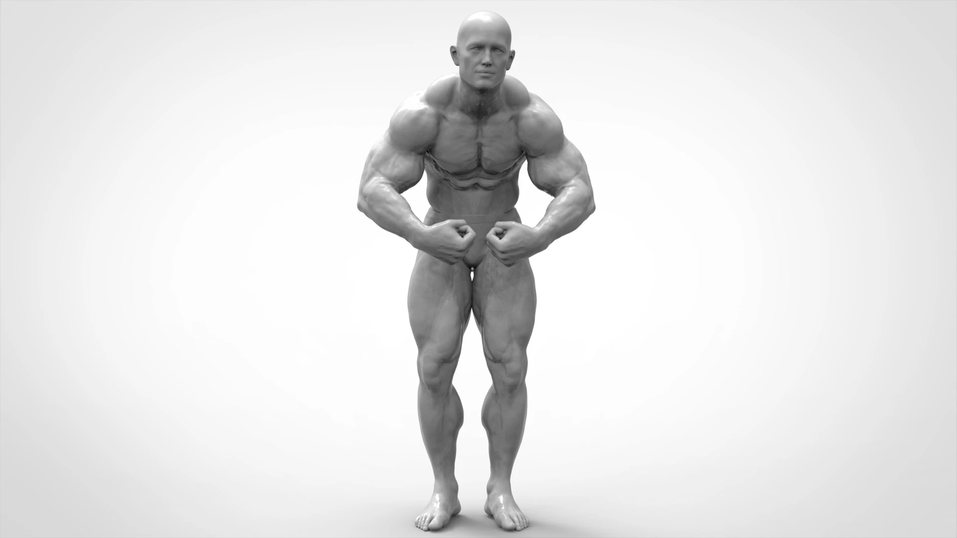 Bodybuilder Pose Anatomy 3D Print Model .c4d .max .obj .3ds .fbx .stl .blend 